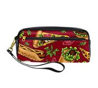 Pencil Case, Salad Cheese Pizza Hamburger Fast Food Pen Bag Pouch PU Leather Stationery Pouch with Zipper for Boys Girls School & Office Supplies