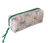 Pencil Case, School Supplies Pouch, Multifunctional Cute Bow Organizer with Zipper Lightweight Stationery Container for Home Classroom, 7.68x3.35x2.36 Inches