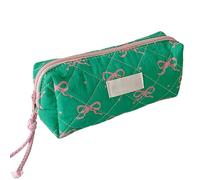 Pencil Case, School Supplies Pouch, Multifunctional Cute Bow Organizer with Zipper Lightweight Stationery Container for Home Classroom, 7.68x3.35x2.36 Inches