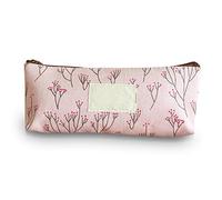 Pencil Case Simple Linen Large Capacity Cute Student Stationery Pen Bags Box Office School Supply,Pink Deft and Attractive