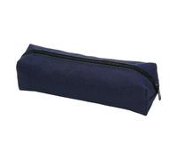 Pencil Case Solid Color Pencil Stationery Office Supplies Portable Storage Box- Blue1-A