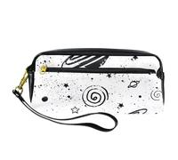 Pencil Case, Space Planet Stars Moon Pen Bag Pouch PU Leather Stationery Pouch with Zipper for Boys Girls School & Office Supplies