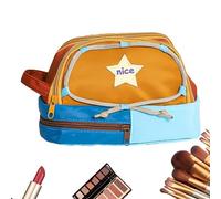 Pencil Case - Stationary Organizer | Large Capacity Star Pattern Pencil Case Portable Cosmetic Bague for Teen Girls Versatile Storage with Zipper, azul, Consulte la descripción, See description