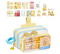Pencil Case Sticky Note Included Large Capacity Organizer