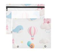 Pencil Case Sturdy Pen Holder Case for A4 Paper Letter 2 Pack Teacher Art Supplies Storage Cartoon Cute Blue Whale