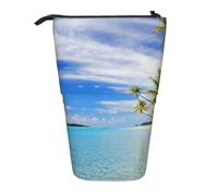 Pencil Case Telescopic design Pen Pouch Portable Makeup Bag for Boys Girls | Aitutaki Lagoon, Cook Islands Printed Pop Up Pencil Bag Standing Desk Organizer For School Office