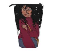 Pencil Case Telescopic design Pen Pouch Portable Makeup Bag for Boys Girls | Black Girl Anime Printed Pop Up Pencil Bag Standing Desk Organizer For School Office