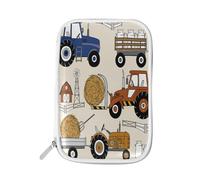 Pencil Case Tractors Farmhouse Cars, Holder Pencil Bag Colorful Car Zipper Stationery Travel Pouch Bag Organizer Cosmetic Pen Bag for School Girls Boys