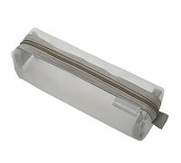 Pencil Case-Transparent Pen Bag for School,Office - Compact Organizer for Pens, Highlighters, Erasers,Rulers - for Students, Business,Artists (Gray)