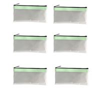 Pencil Case Transparent Pencil Case Pack of 5 Clear Exam Pencil Pouch Super Soft Pencil Case Zipper Pen Pouch Stationery Organiser Bag for Travel Cosmetics Office Supplies Storage, Mint green1, 12