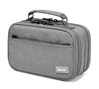 Pencil Case, VASCHY Large Pencil Pouch with Multi-compartments for School, Work, Office Portable Pencil Cases for Adults, Girls and Boys with Top Handle Zippered Stationary Organiser, Charcoal Grey