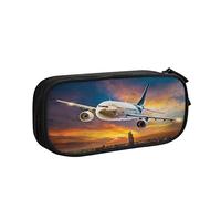 Pencil Case View Airport Plane Air, Big Capacity Large Pouch Pen Holder School Supplies Stationery Storage Organizer for Office Student Girls Boys