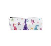 Pencil Case Watercolor Magic Gnomes Stars，Pencil Holder Zipper Canvas Pen Box Pouch Storage Box Christmas Cosmetic Stationery Bag for Student School Office