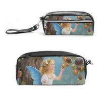 Pencil Case Waterproof Leather Pencil Pouch Ancient Tree Flower Fairy Multi-purpose Aesthetic Makeup Bag Cute Pen Bag Large Cosmetic Bag for Office Stationery, Travel