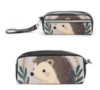 Pencil Case Waterproof Leather Pencil Pouch Cute Little Hedgehog Multi-purpose Aesthetic Makeup Bag Cute Pen Bag Large Cosmetic Bag for Office Stationery, Travel