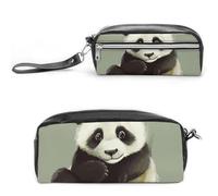 Pencil Case Waterproof Leather Pencil Pouch Cute Little Panda Multi-purpose Aesthetic Makeup Bag Cute Pen Bag Large Cosmetic Bag for Office Stationery, Travel