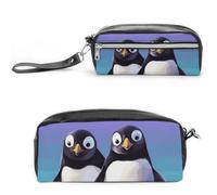 Pencil Case Waterproof Leather Pencil Pouch Cute Penguin Multi-purpose Aesthetic Makeup Bag Cute Pen Bag Large Cosmetic Bag for Office Stationery, Travel