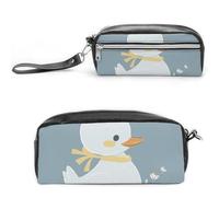 Pencil Case Waterproof Leather Pencil Pouch Little White Duck Multi-purpose Aesthetic Makeup Bag Cute Pen Bag Large Cosmetic Bag for Office Stationery, Travel