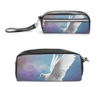 Pencil Case Waterproof Leather Pencil Pouch Peace Dove Multi-purpose Aesthetic Makeup Bag Cute Pen Bag Large Cosmetic Bag for Office Stationery, Travel