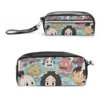 Pencil Case Waterproof Leather Pencil Pouch Yokai Onsen Bath Multi-purpose Aesthetic Makeup Bag Cute Pen Bag Large Cosmetic Bag for Office Stationery, Travel