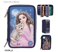 Pencil case with 3 compartments and accessories top model Wolf 13150A