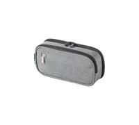 Pencil Case with Mesh Interior, Waterproof Durable Oxford Pen Bag | Gray Pencil Case with Front Pocket,Double Layer,Minimalist Multifunctional,Large Capacity 21*11*7