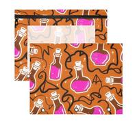 Pencil Case with Smooth Zippers Pen Holder Case for A4 Paper Letter 2 Pack Teacher School Supplies Happy Halloween Magic Potion Orange