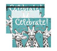 Pencil case with transparent window A4 Pencil case 2 pieces in package for students returning to school celebrating animals giraffes tea black white