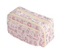 Pencil Case with Zipper - Cute Pencil Case, Marker Bag for Kids | Capybara Stationery Organiser for , Storage Bag for Pens, Eye-catching Design with Wide Eyelets, Pink, see description, See