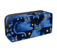 Pencil Case, Yellow-Eyed Cat Pencil Pouch with Zipper, Waterproof Pen Bag Office Supplies Stationery Organizer for Teens Girls Adults Student