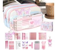 Pencil Case, Zipper Closure Multi Functional, Large Capacity Pencil Pouch, Middle School College Students Youth Girls Teens, Adults Journaling Marking, School Office Supplies for Travel Storage Bag