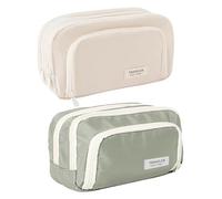Pencil Case - Zipper Organizer | Bag for School Supplies for Students and Teachers | Gift Idea for Travel Backpack for Kindergarten - Sturdy Pen Box for Access, Cream Colored, Please refer to the