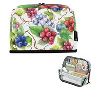 Pencil Case Zipper Pencils Pouch Floral Watercolor Colorful Berries Storage Pencil Bag Cute Pen Pouch Girls Floral Kids Stationery Back to School Supply