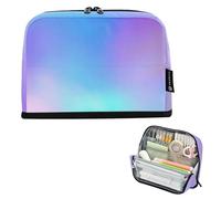 Pencil Case Zipper Pouch Large Storage Pencil Bags Cute Pen Pouch for Girls Print Adults Kids Back to School Organizer Pastel Purple Pink Neon Color