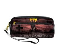 Pencil Case, Zombie Hand Out of Hell Pen Bag Pouch PU Leather Stationery Pouch with Zipper for Boys Girls School & Office Supplies