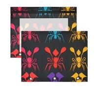 Pencil Cases Adorable Pocket Folders for A4 Paper Letter 2 Pack Students Classroom Supplies Insect Happy Halloween Pattern