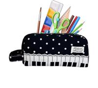 Pencil Cases Cute Retro Aesthetic Piano Key Design Organizer Box | Zipper Pencil Pouch for School Classroom College Girl Boys Travel