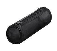Pencil Cases Pen Pouch Clear Netting Transparent Marker Pouch with Zipper, Exam Pencil Storage Bag Travel Cosmetic Makeup Bag for Students Adults Teen Kids (single-deck Cylinder-Black)