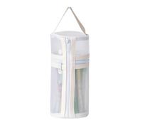 Pencil Cases Pen Pouch Clear Netting Transparent Marker Pouch with Zipper, Exam Pencil Storage Bag Travel Cosmetic Makeup Bag for Students Adults Teen Kids (double-deck Cylinder-BG)