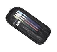 Pencil Cases Pen Pouch Clear Transparent Marker Pouch with Zipper, Exam Pencil Storage Bag Travel Cosmetic Makeup Bag for Students Adults Teen Kids (Black)