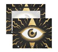 Pencil Cases Portable 3 Hole Punch for A4 Paper Letter 2 Pack Students Home Black Gold Devil Eye