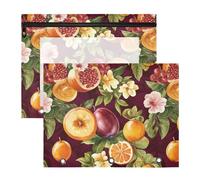 Pencil Cases Portable Pen Holder Case for 3 Rings Binder 2 Pack Students Class Funny Kumquat Fruit Purple