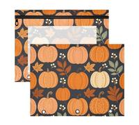 Pencil Cases with 3 Reinforced Grommets 3 Hole Punch for A4 Paper Letter 2 Pack Teacher Classroom Supplies Autumn Pumpkin & Leaf