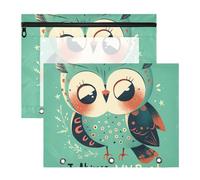 Pencil Cases with Smooth Zippers Storage Bag for A4 Paper Letter 2 Pack Teacher Office Do My Green Owl