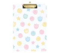 Pencil - Drawn Floral And Stars Pattern Storage Boxes For Class Waterproof For Softball Trainers Clipboard Teacher Size 9 x 12