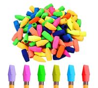 Pencil Eraser Toppers - Cute Rubber Eraser Caps, Fun Colorful Design, Durable Soft Material, Easy Fit On Standard Pencils | Stationery Supplies Classroom Rewards Prizes For Kids School Office Art Draw