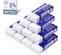 Pencil Erasers Classic Eraser White Plastic Rubbers Erasers for Universal Use in Schools Offices Sketches Paintings Fine Arts Soft 2B Eraser 10 Pcs