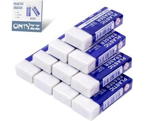 Pencil Erasers Classic Eraser White Plastic Rubbers Erasers for Universal Use in Schools Offices Sketches Paintings Fine Arts Soft 2B Eraser 10 Pcs