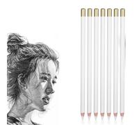 Pencil Erasers for Artists, 7 PCS Pencils with Rubbers on The End, Wooden Sketch Rubber and Pencil Erasers for Charcoal Drawings