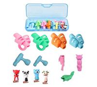 Pencil Grips for Children,13 pieces Pencil Grip Set Handwriting Correction Tool for Kids with 3 Stages of Progressive Improvement Multi Colour Designs Silicone Pencil Finger Gripper Holder with Box